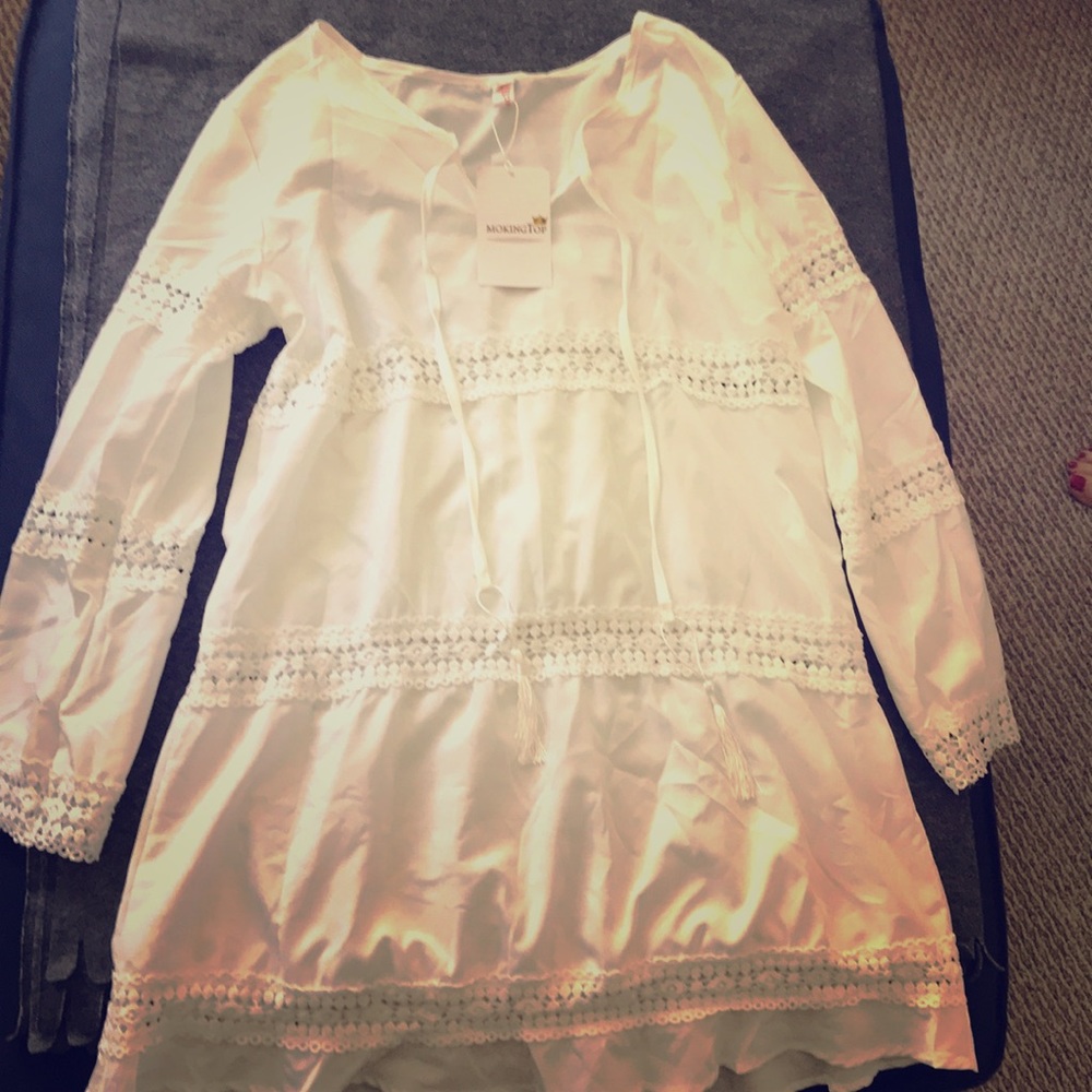 Never worn white beach cover up